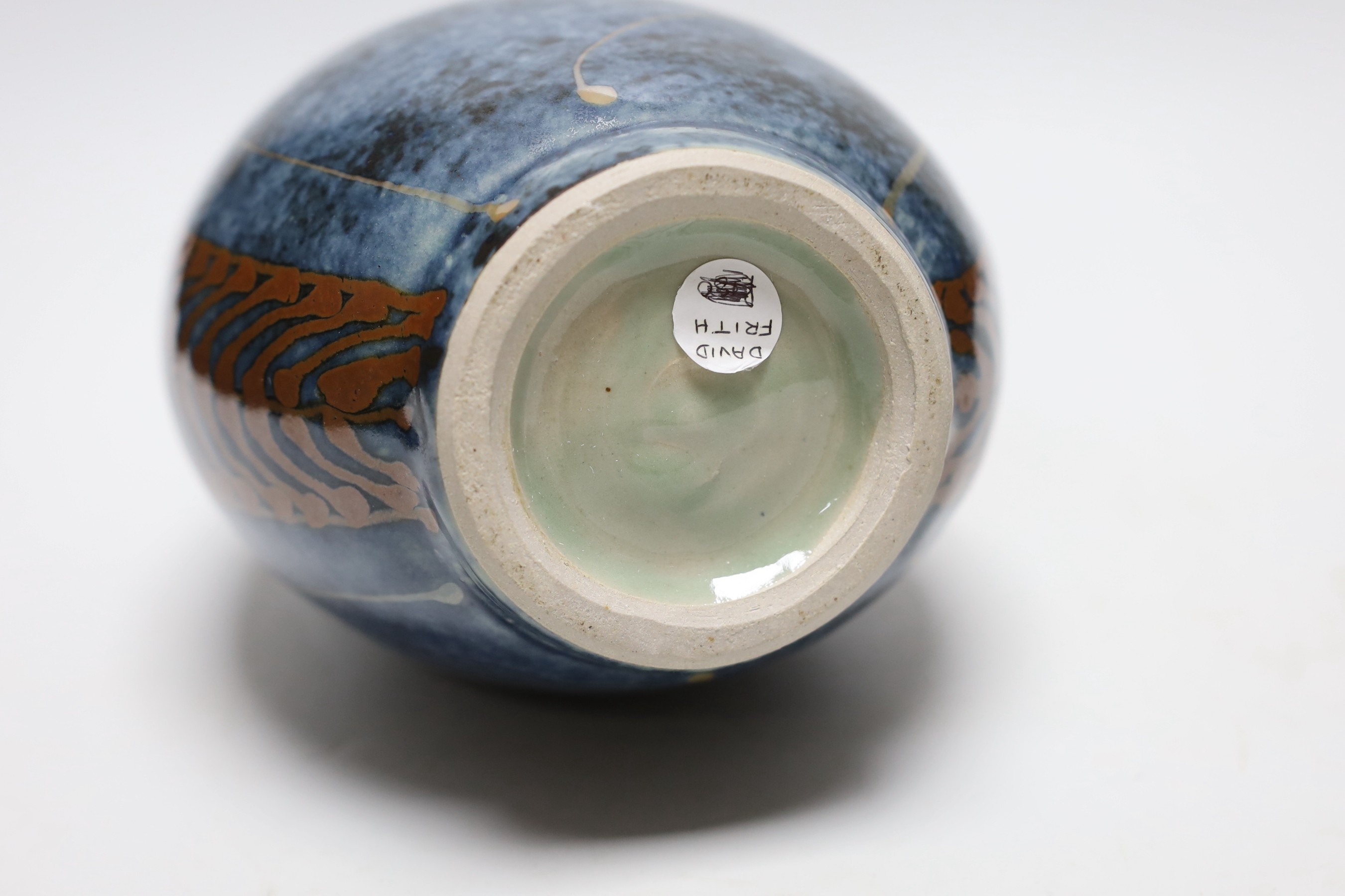 A David Frith studio pottery vase, 27cms high